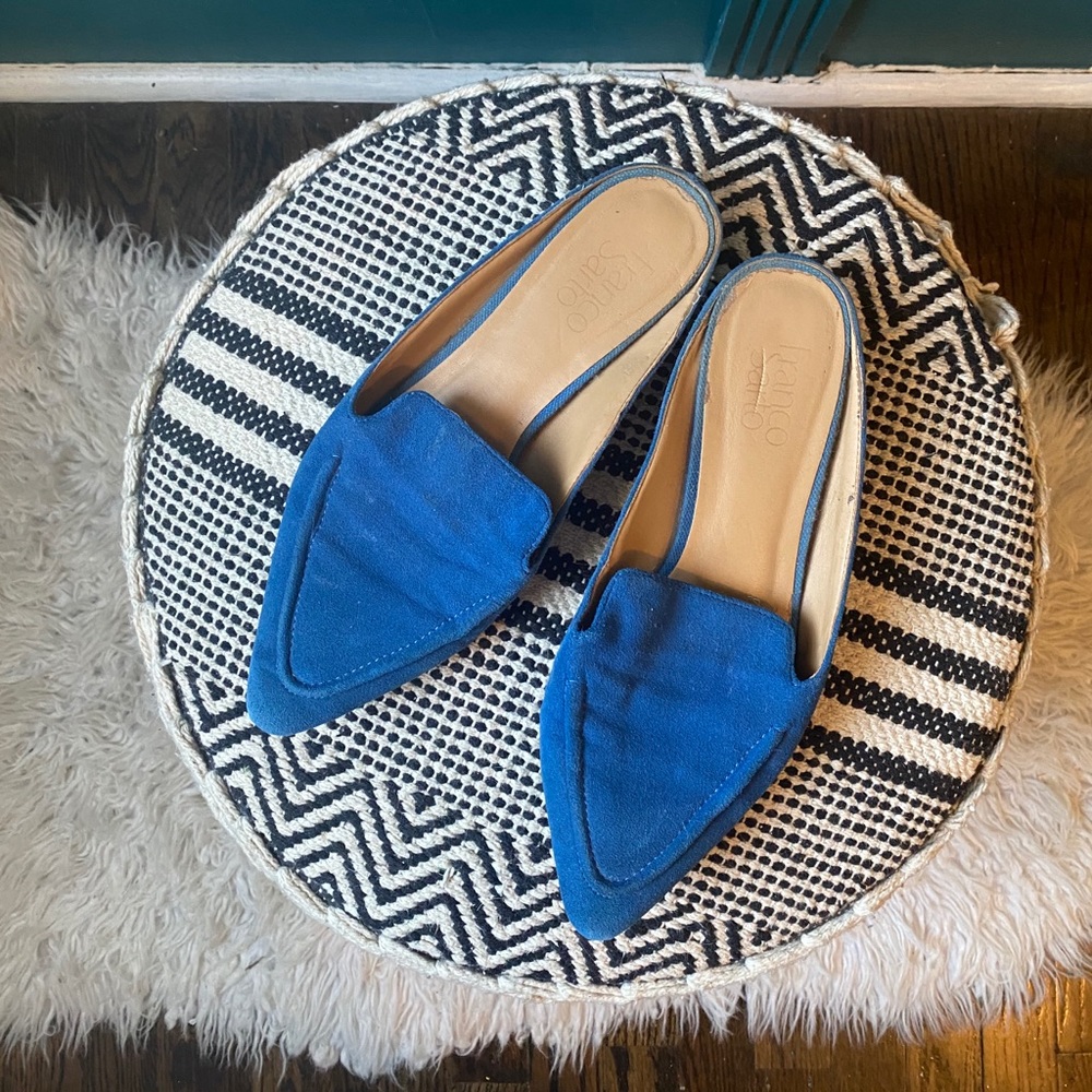 Blue Suede Mules